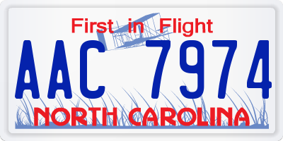 NC license plate AAC7974