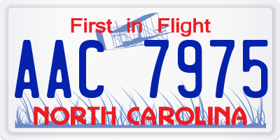 NC license plate AAC7975