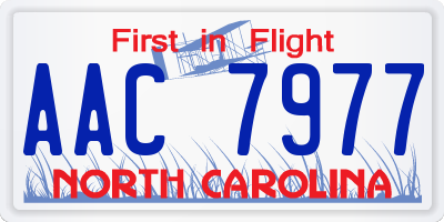 NC license plate AAC7977