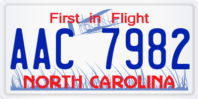 NC license plate AAC7982