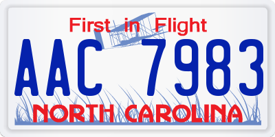 NC license plate AAC7983