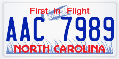 NC license plate AAC7989
