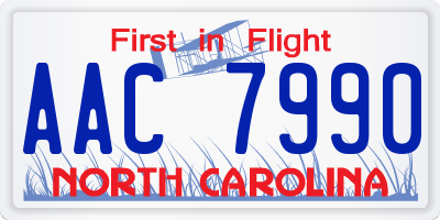 NC license plate AAC7990