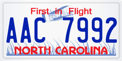 NC license plate AAC7992