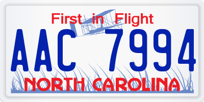 NC license plate AAC7994