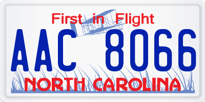NC license plate AAC8066