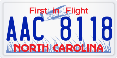 NC license plate AAC8118