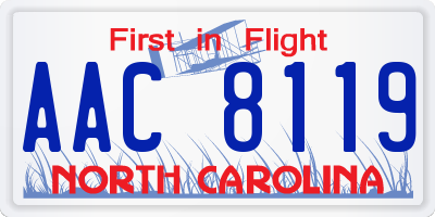 NC license plate AAC8119