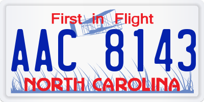 NC license plate AAC8143