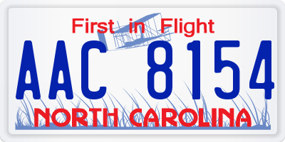 NC license plate AAC8154