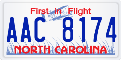 NC license plate AAC8174