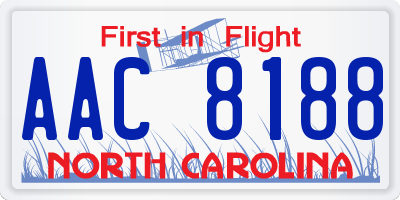 NC license plate AAC8188