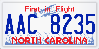 NC license plate AAC8235