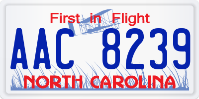 NC license plate AAC8239
