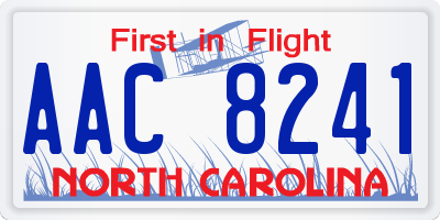 NC license plate AAC8241