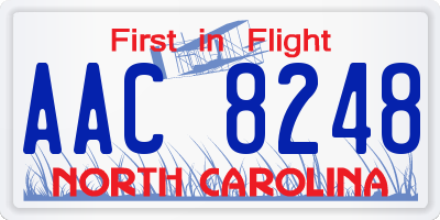 NC license plate AAC8248