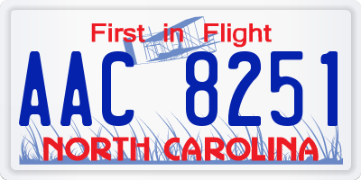 NC license plate AAC8251