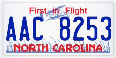 NC license plate AAC8253