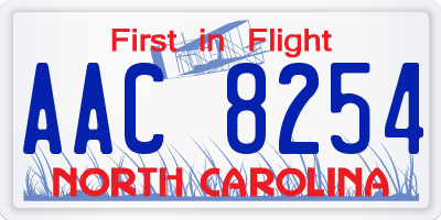 NC license plate AAC8254
