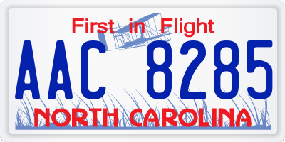 NC license plate AAC8285