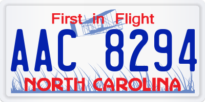 NC license plate AAC8294