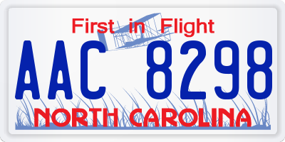 NC license plate AAC8298