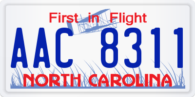 NC license plate AAC8311