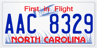 NC license plate AAC8329