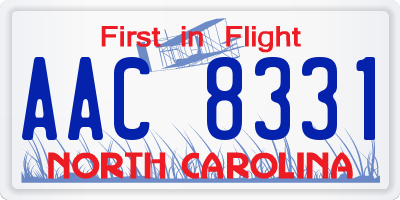 NC license plate AAC8331