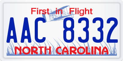 NC license plate AAC8332