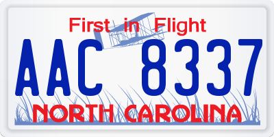 NC license plate AAC8337