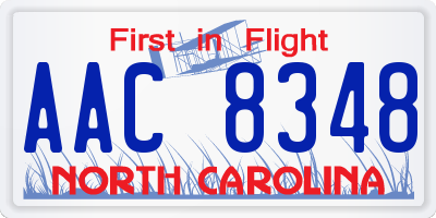 NC license plate AAC8348
