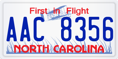 NC license plate AAC8356
