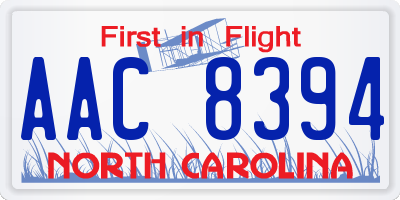NC license plate AAC8394