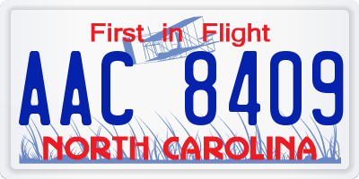 NC license plate AAC8409