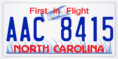 NC license plate AAC8415