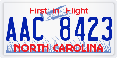 NC license plate AAC8423