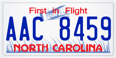 NC license plate AAC8459