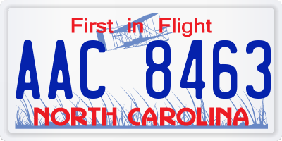 NC license plate AAC8463