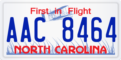 NC license plate AAC8464