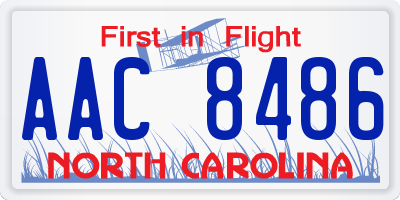NC license plate AAC8486