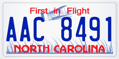 NC license plate AAC8491