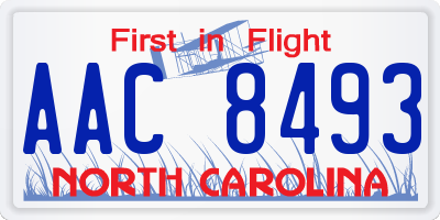 NC license plate AAC8493