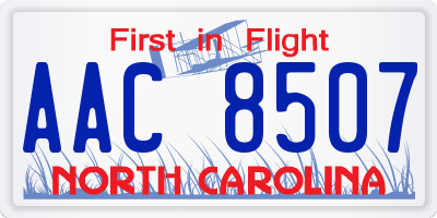 NC license plate AAC8507