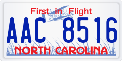 NC license plate AAC8516