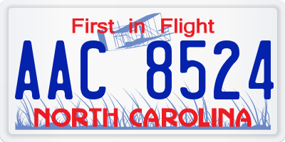NC license plate AAC8524