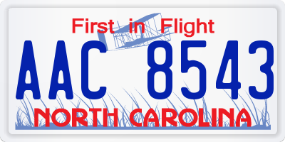 NC license plate AAC8543