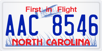 NC license plate AAC8546
