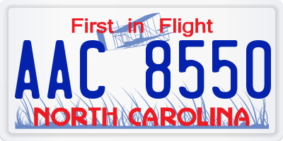 NC license plate AAC8550