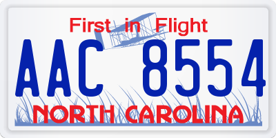 NC license plate AAC8554